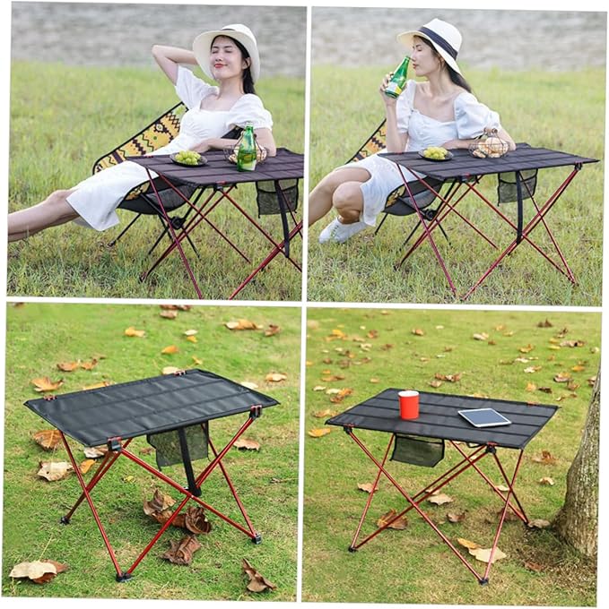Portable Folding Camping Table Aluminum Outdoor Beach Picnic Table Pop up for Camping Hiking