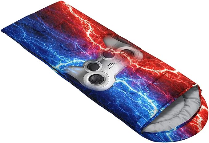 Kids Sleeping Bag for Boys GirlsBasketball Print-Lightweight Warm Portable Outdoor Indoor-Waterproof Cold Weather Resistant Sleeping Bag for Camping Hiking