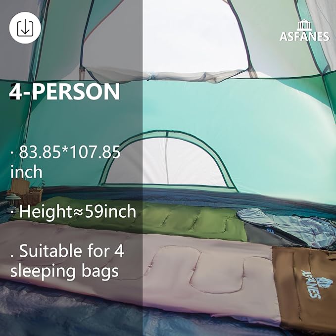 2-12 Person Tents for Camping Waterproof Backpack Double Layer Tents Perfect Picnics Fishing and Backyard Camping