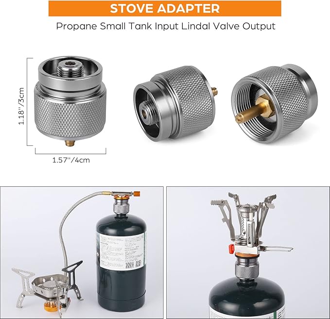 Odoland 3500W/6800W Windproof Camp Stove Camping Gas Stove with Fuel Canister Adapter Piezo Ignition Carry Case Portable Collapsible Stove Burner for Outdoor Backpacking Hiking and Picnic