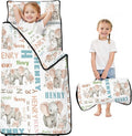 Personalized Toddler Nap Mat – Custom Name Sleeping Bag with Pillow &amp Blanket Roll-Up All-in-One Nap Mats