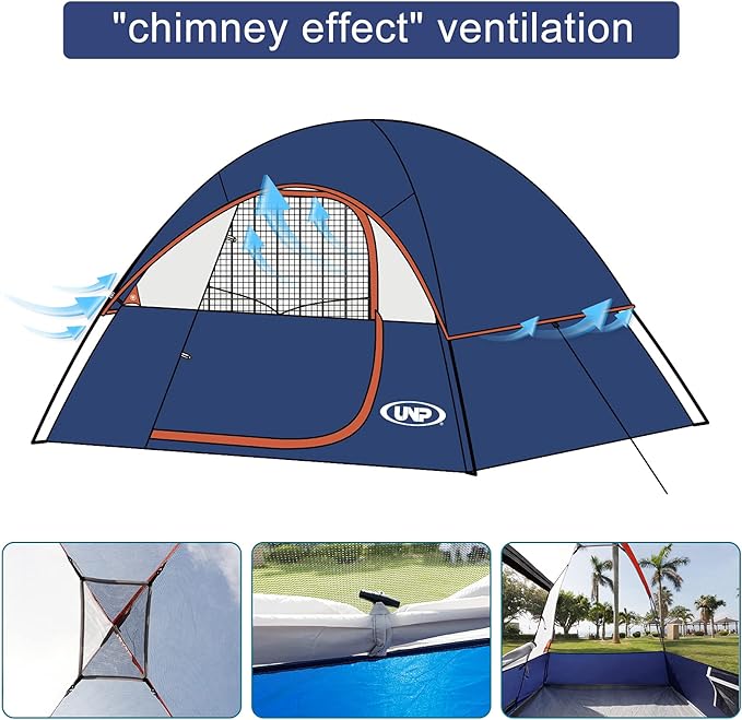 Camping Tent 2-4 Person Waterproof Windproof Tent with Rainfly Easy Set up-Portable Dome Tents for Camping…