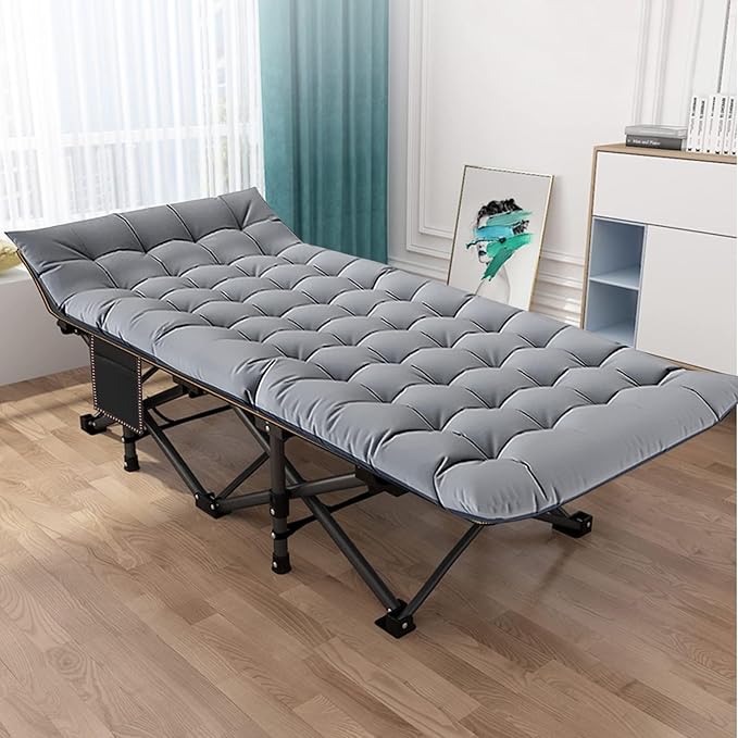 MOPHOTO Oversized Folding Camping Cot for Adults 78 x 32 XXL Heavy Duty Sleeping Cots for Adults Portable Sleeping Bed Outdoor Camp Cot with Mattress for Home Camp Office Nap
