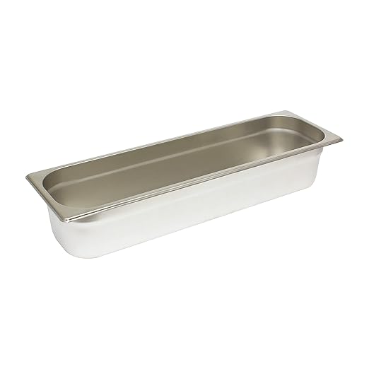 FSE Steam Table Pan Set 1/2 Size Long 4 Deep Anti-Jam 24 Gauge 18/8 Stainless Steel NSF Dishwasher Safe (Set of 6)