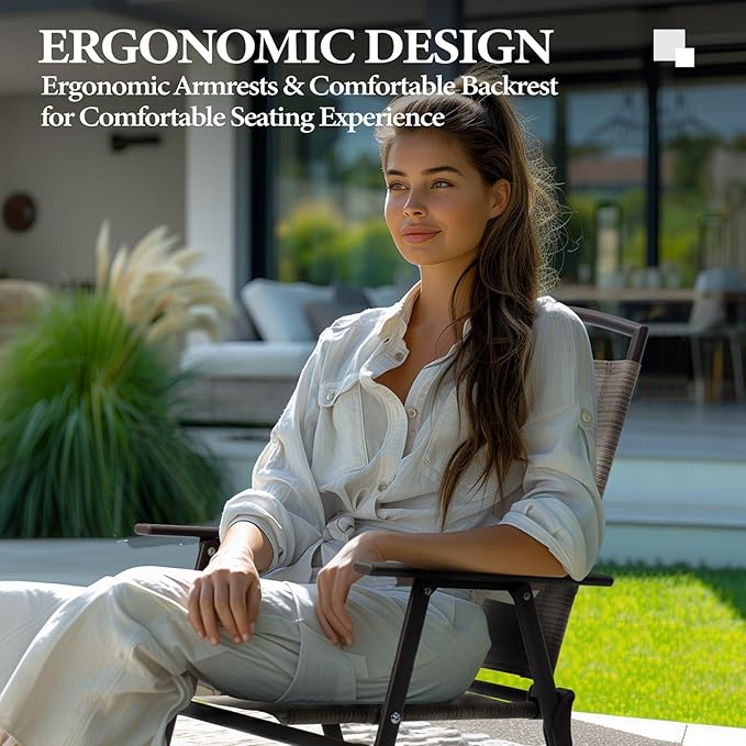 Crestlive Products Patio Folding Chairs Set of 8 Outdoor Folding Chairs with Durable Rust-Resistant Frame and Breathable Textilene Material for Outside Beige