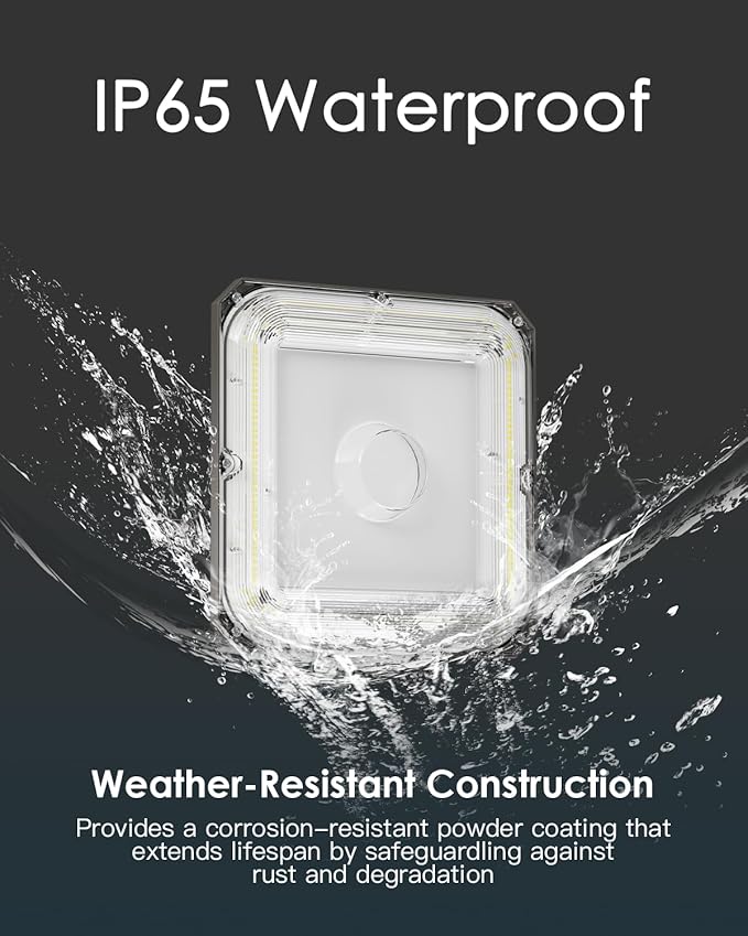 LED Canopy Lights 100W 14000LM 5000K 0-10V Dimmable 120-277VAC IP65 Waterproof UL Listed Commercial LED Canopy Lights Outdoor for Gas Station Carport Parking Garage Warehouse 4 Pack