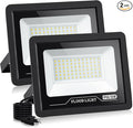 2 Pack LED Flood Light Outdoor 50W Plug In 5000LM Work Light IP66 Waterproof Outdoor Floodlights 6000K Daylight White Security Light for Yard Garage Garden