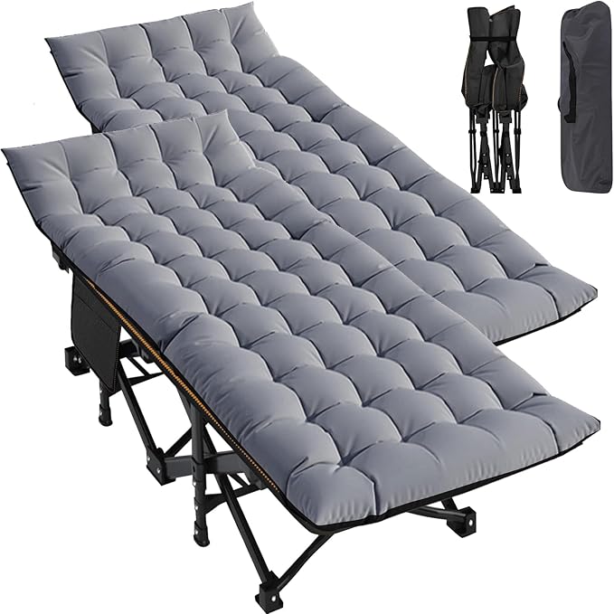 MOPHOTO Oversized Folding Camping Cot for Adults 78 x 32 XXL Heavy Duty Sleeping Cots for Adults Portable Sleeping Bed Outdoor Camp Cot with Mattress for Home Camp Office Nap