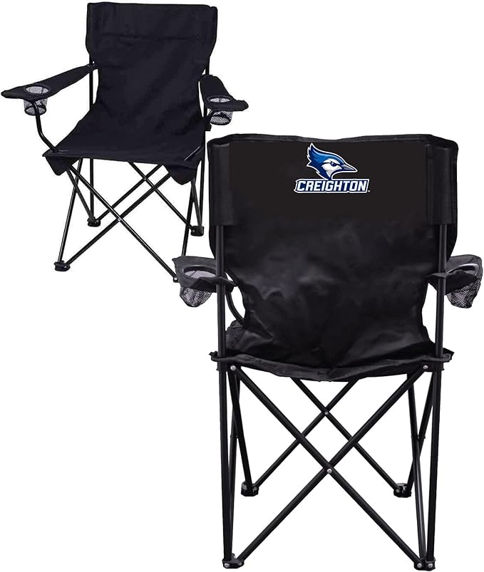 VictoryStore Outdoor Camping Chair - Creighton University Black Folding Camping Chair with Carry B