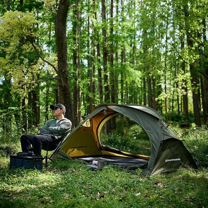 Camping Tent 1 to 2 Person Backpacking Tent Waterproof &amp Windproof Ultralight Instant Tent for Camping Hiking OutdoorLightweight for Adults Kids Scouts Easy Setup