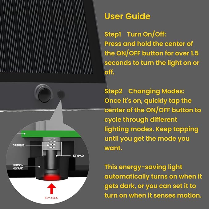 Solar Outdoor Lights 1000LM IP65 Waterproof Solar Flood Lights with 4 Modes 4000K Motion Sensor Solars Wall Light for House Number Porch Frontdoor Backyard