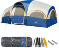8 Person Tent for Camping Waterproof Windproof Family Tent with Rainfly Divided Curtain Design for Privacy Space Portable with Carry Bag