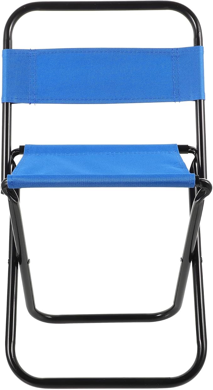 Portable Lightweight Folding Camping Chair with Backrest Small Heavy Duty Outdoor Lawn Chair for Adults Blue Foldable Stool for Beach Picnic Fishing and Travel