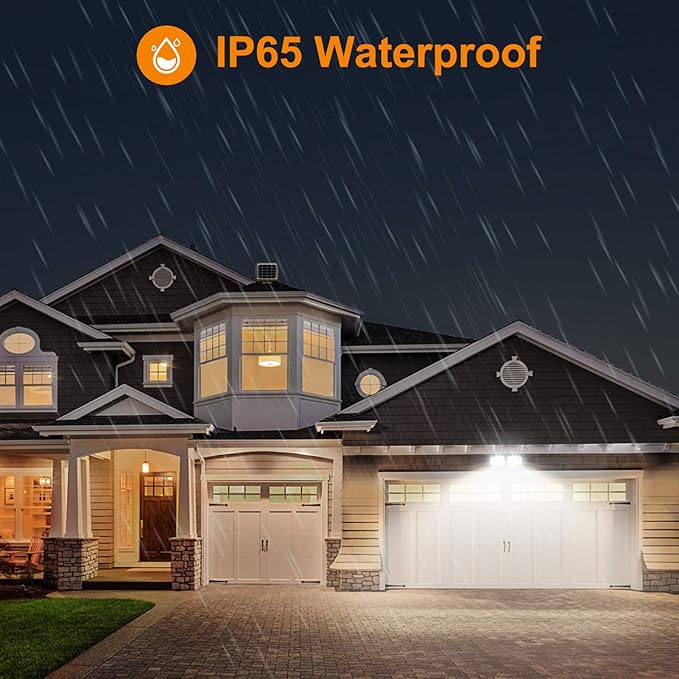 LEPOWER Solar Security Lights Outdoor 1000LM Solar Motion Sensor Light Outdoor 2 Head Solar Powered Flood Lights 5500K IP65 Waterproof Flood Lights for Backyard(Brown)