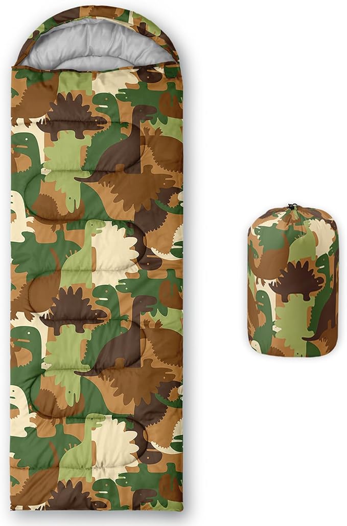 AILONEN Cartoon Camping Sleeping Bag for Boys Girls AdultsLightweight &amp Waterproof3 Season Warm &amp Cold WeatherPortablePrinted Sleeping BagTravelingCampingHiking