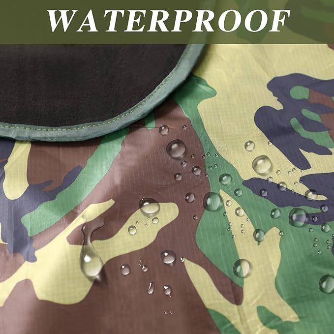 Preboun 4 Pack Large Waterproof Stadium Blankets Thick Warm Fleece Picnic Camping Blankets for Cold Weather Football Games Concerts Beach Outdoor Activities Homeless Donations(Camouflage)