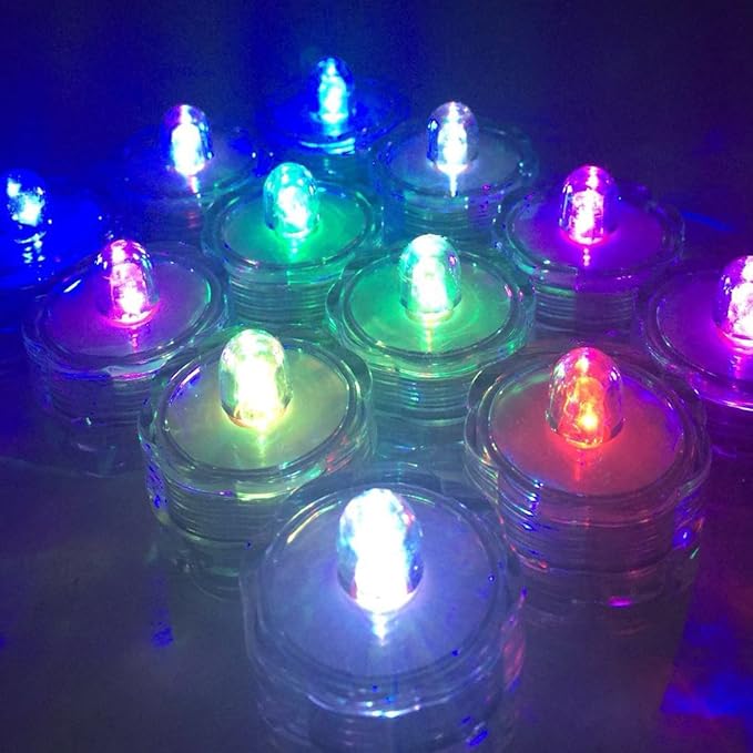 Bright LED Floral Tea Light Submersible Lights for Party Wedding (RGB(Changing Color) 60 Pack)
