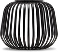 LUUK LIFESTYLE Solar LED Lantern for Indoor &amp Outdoor use Cordless Table lamp with Modern Metal cage Design dimmable Garden lamp Rechargeable Solar Light up to 72 Hours Lighting Duration Blac