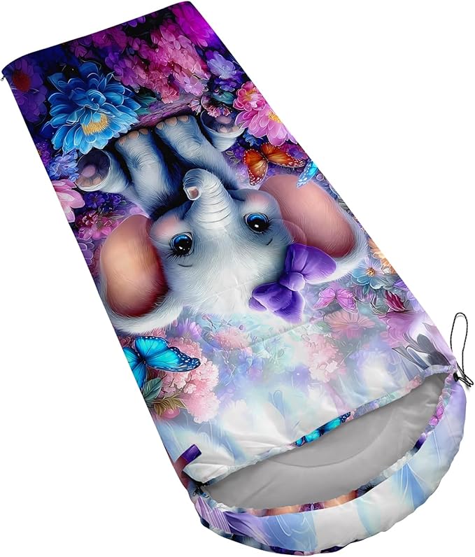 AILONEN Cartoon Camping Sleeping Bag for Boys Girls AdultsLightweight &amp Waterproof3 Season Warm &amp Cold WeatherPortablePrinted Sleeping BagTravelingCampingHiking