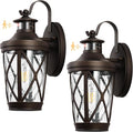 VIANIS Motion Sensor Outdoor Wall Lantern for Porch Oil Rubbed Bronze Exterior Lighting Fixtures Wall Mount 2-Pack Exterior Sconce Light with Tempered Seed Glass Outdoor Garage Lights for Coach