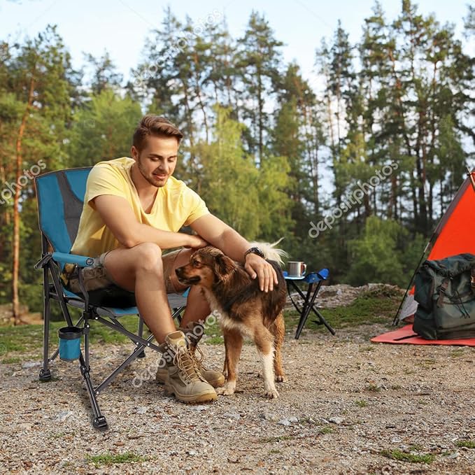 BACKYARD EXPRESSIONS PATIO · HOME · GARDEN  Metal Blue/Grey Backyard Expressions Luxury Heated Portable Chair Camping Sports and The Beach
