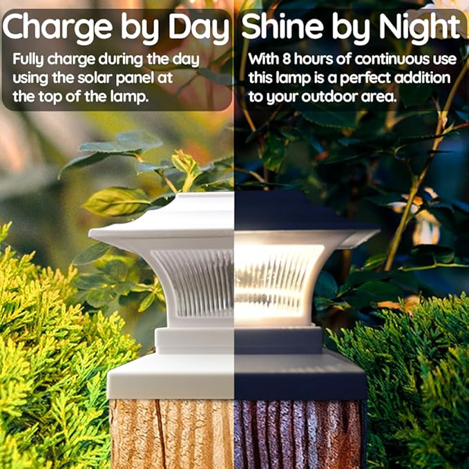 Ceybo Solar LED Post Cap Light 2-Pack Weather-Resistant Outdoor Deck &amp Fence Accent