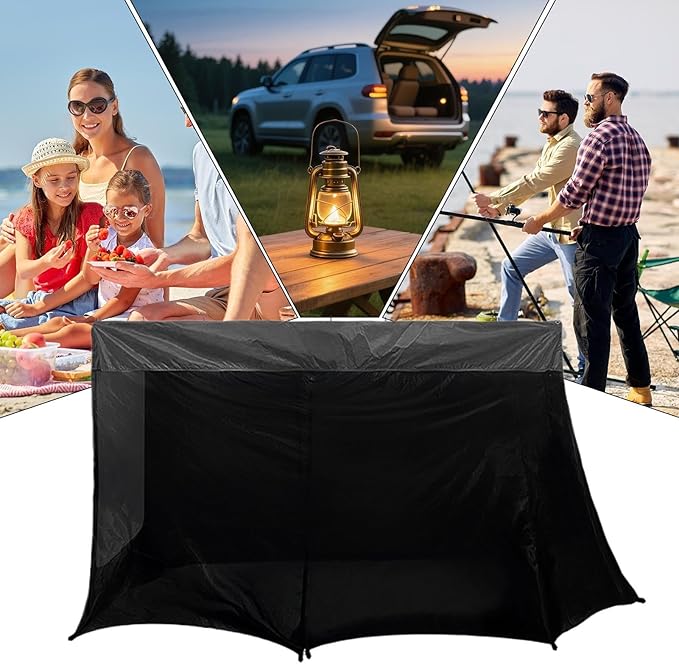 SUV Tent - Mesh/PU Waterproof Sun Protection Canopy126x78x76.7 Inch Windproof Portable SUV Tailgate Tent Vehicle Rear Hiking Traveling