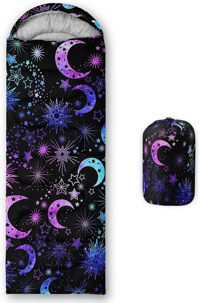 Kids Sleeping Bag for Boys GirlsCartoon Dinosaur Print-Lightweight Warm Portable Outdoor Indoor-Waterproof Cold Weather Resistant Sleeping Bag for Camping Hiking