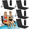 Karenhi 4 Pcs Foldable Poolside Chairs Portable Beach Chair Folding Seat for Edge of Pool Provide Back Support with Carry Bag for Adults Traveling Camping Picnic Lawn(Black26.8 InchClassic Style)