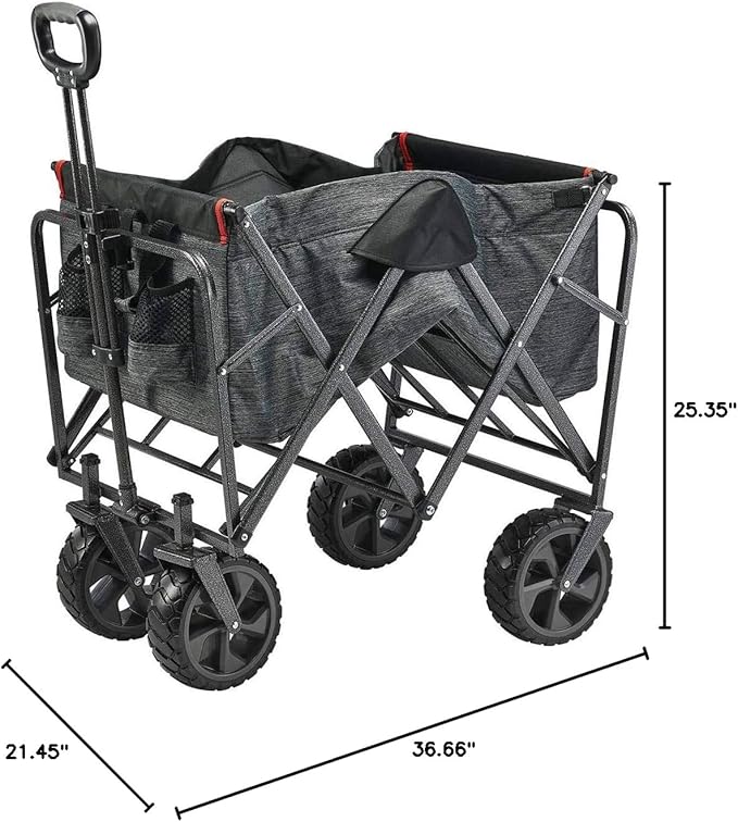 MacSports Mac Sports - Mac Sports Extra Long Folding Cargo Cart for Field Outdoor Use