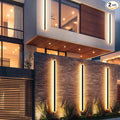 Aipsun 2 Packs Porch Wall Lights 71 inch Long Strip Modern Outdoor Wall Light Fixture 50W Black Wall Mount Lighting Sconce Exterior Lights Wall Sconce 3000K for House Living Room Corridor
