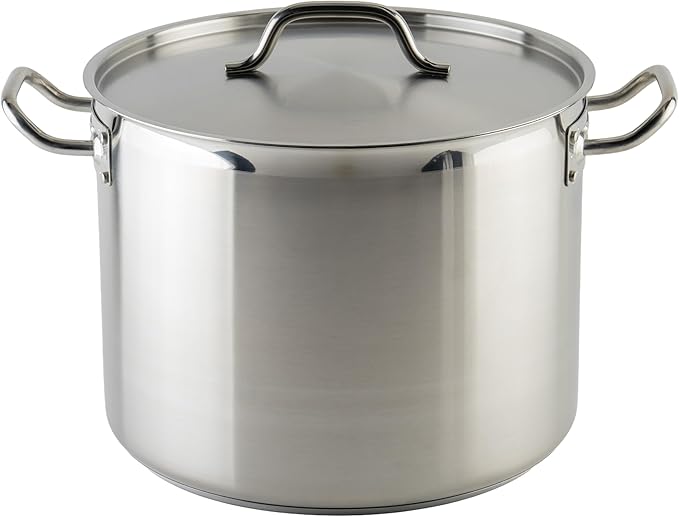 Winware Stainless Steel 24 Quart Stock Pot with CoverSilver
