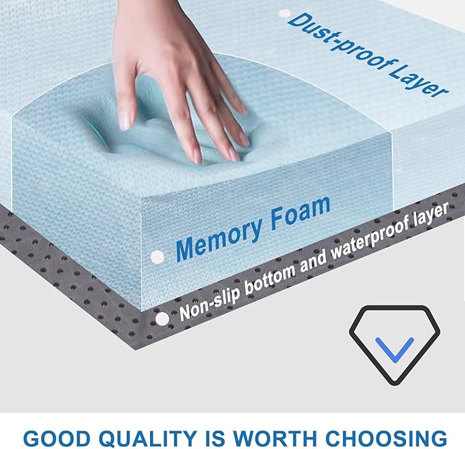 Extra Thick Memory Foam Camping Mattress - 72 x 24 Portable Sleeping Pad for Adults Folding Camping Bed Mat Lightweight Cot Mattress Topper for Outdoor RV Travel &amp Backpacking