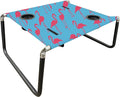 Neso Beach Table - Lightweight Portable and Foldable Table for Beach Camping and Outdoor Adventures - Stable Surface - with Cup Holder for Drinks and Phone Pockets - Flamingos
