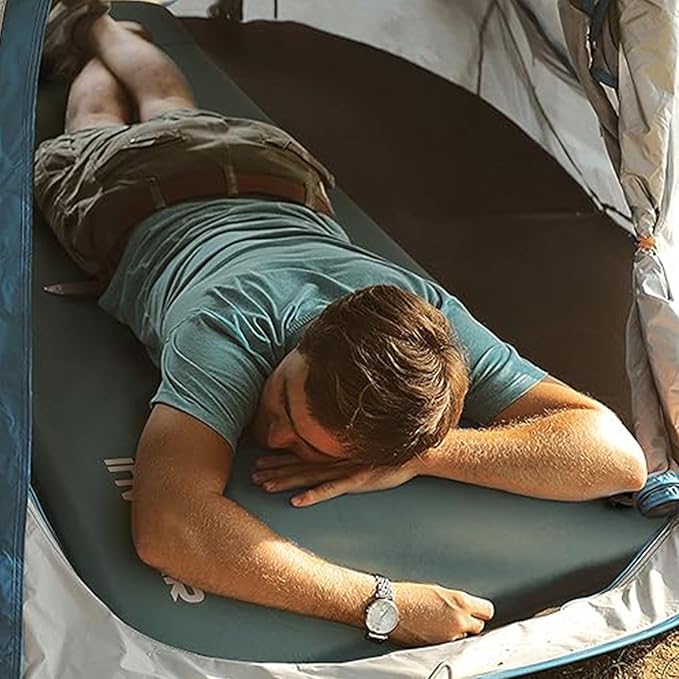 3.15 Self Inflating Camping Sleeping Pad Ultra-Thick Elasticity Foam Fast Inflating 4-Season Insulated Durable Camping Mat Air Mattress with Pillow for Tent Car Camping Traveling Green