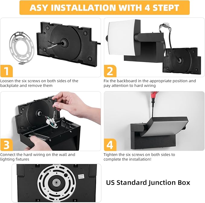 Outdoor LED Wall Lights 40W Black Flood Lights 350°Rotation Exterior Lighting Fixture Commercial Security 3000K Waterporof for Barn Yard Garage Building Area Backyard