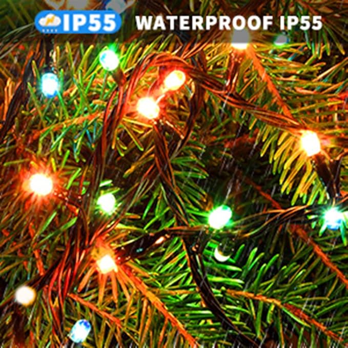 Haili 1000 Led Christmas Lights Plug in 8 Lighting Modes Waterproof Outdoor Christmas Lights for Tree Yard Party Indoor Outside Decorations (393FT Color Changing)