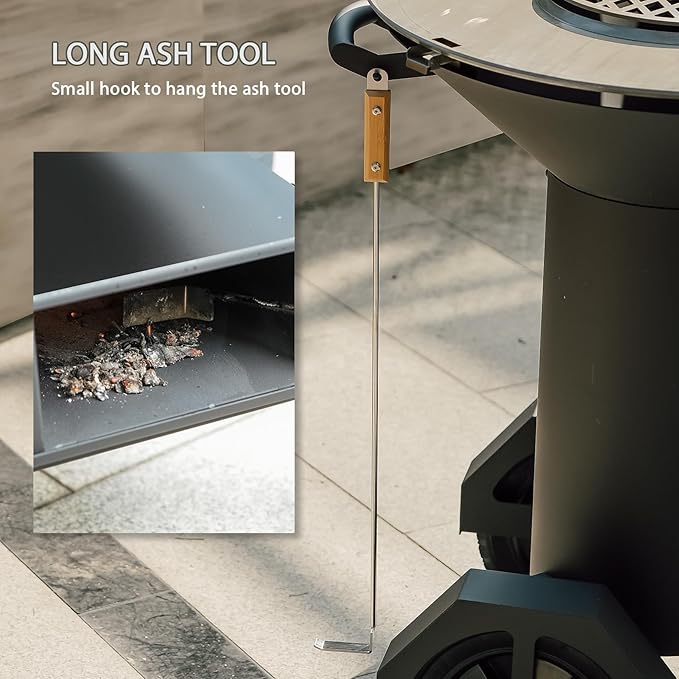 Heavy Duty Rocket Stove with Griddle Grate Wheels Ash Tool &amp Cover Large Wood Stove BBQ Grill for Patio Outdoor Cooking Backyard Camping Beach Tailgating 28x23x31in GS346