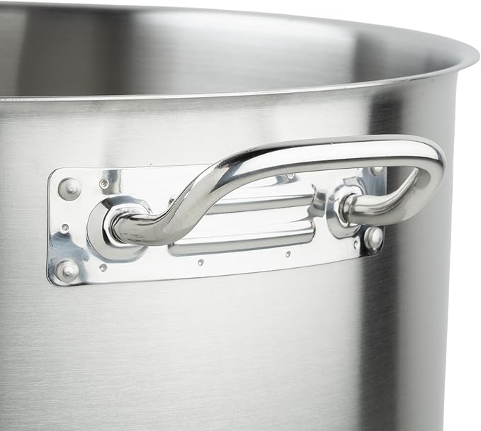 Winco Heavy-Duty Stainless Steel Stock Pot with Cover 60 Quart