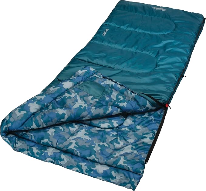 Coleman Kids 45°F Sleeping Bag for Children up to 5ft 5in Tall Lightweight &amp Warm Sleep Sack for Indoor/Outdoor Use Machine Washable