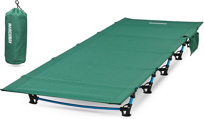 MARCHWAY Ultralight Folding Tent Camping Cot Bed Portable Compact for Outdoor Travel Base Camp Hiking Mountaineering Lightweight Backpacking (Green)