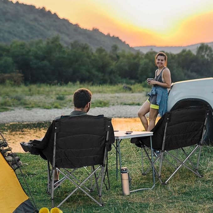 Folding Oversized Camping Chair with Footrest Heavy Duty Camp Chair for Adults