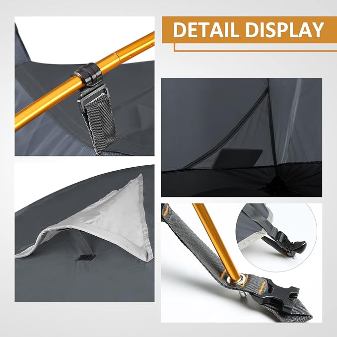 Bessport Camping Tent 1/2 Person Tent Waterproof Two Doors Backpacking Tent Easy Setup Lightweight for Outdoor Hiking Mountaineering Travel