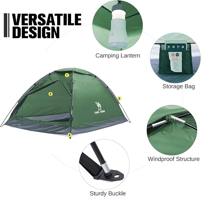 CAMEL CROWN Tents for Camping 2/3/4/5 Person Camping Dome Tent WaterproofSpacious Lightweight Portable Backpacking Tent for Outdoor Camping/Hiking