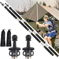 Tarp PolesTent Poles Set of 2 2ft to 9.5ft Replacement Canopy Poles Heavy Duty Telescoping Tent Poles for Tarp Outdoor Camping Awning Poles Adjustable Sturdy Durable Shade Cloth Poles