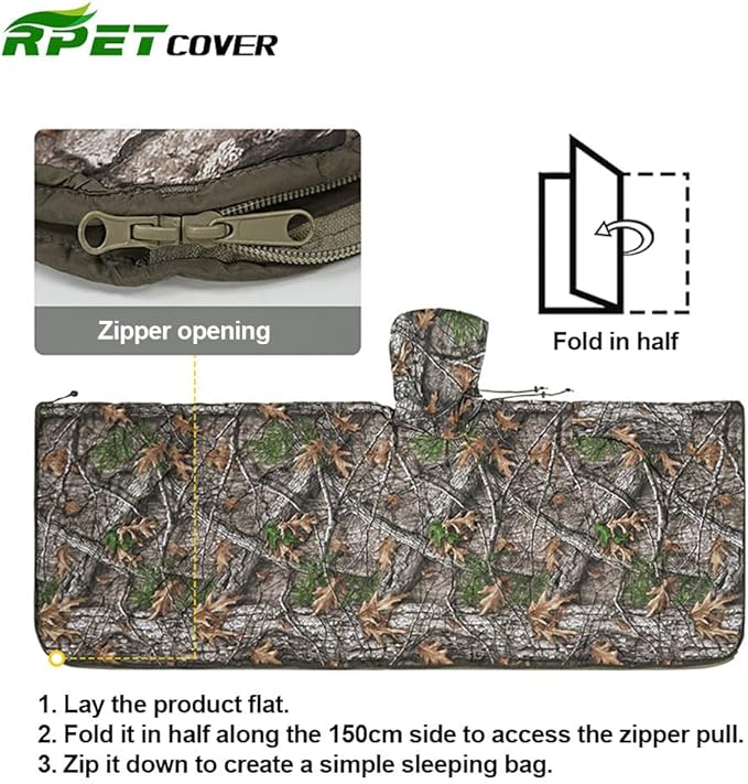 RPET Water Resistant Poncho Liner Blanket-Ideal for CampingHikingOutdoor Survivalwith Compression Sack for Easy Carry