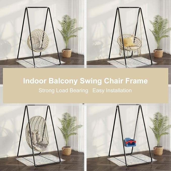 Heavy Duty A-Shaped Hammock Chair StandAdjustable Indoor &amp Outdoor Hanging Stand for Swing StandHanging Stand Only Max Load 220lbs(Without Hammock Chair)