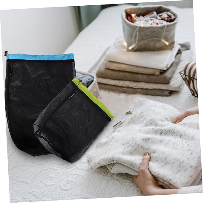 Toyvian 1 Set Reusable Polyester Mesh Storage Sack for Outdoor Gear Travel and Camping Compression Bags in Black Xl Xxl and Sustainable Storage