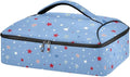 Casserole Carrier Red Blue StarsInsulated Casserole Carrier for Hot or Cold Food Thermal Lunch Tote for Potluck Parties Picnic Beach Fits 9 x 13 Inches Baking Dish