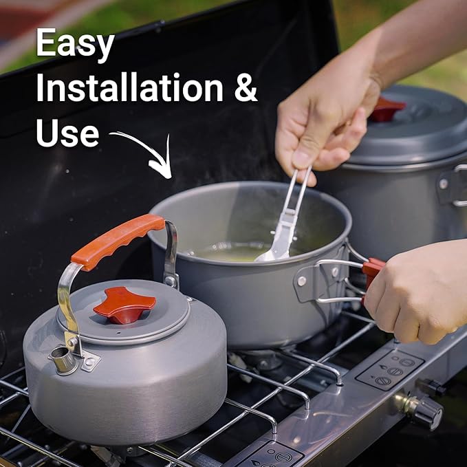 3-Burner Propane Camping Stove 19800 BTUs Portable Camp Stove with 3 Adjustable Burners and Push-Button Instant Ignition Portable Camping Grill Built-in Carrying Handle